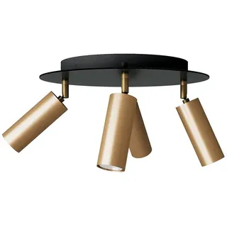 Creative Cables Mit Bulb Lampe Mit 4 Glühbirnen Mit E14-fassung Und Rundem Lampenschirm Rose-one Xxl - Satin Brass - One Size