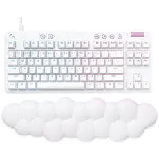 Logitech G 713 Gaming-Tastatur, kabelgebunden, mechanisch, mit RGB-Beleuchtung, Linear-Schalter (GX Brown) und Handgelenkstütze für Tastatur, kompatibel mit PC und Mac, Französisch AZERTY – Weiß