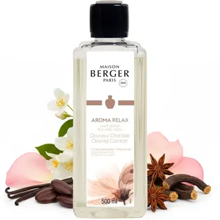 Maison Berger – Nachfüllung Aroma Relax Douceur Orientale 500 ml für Lampe Berger – 2-in-1 geruchsneutralisierendes Raumduft-Öl – Sternanis, Vanille