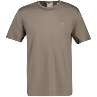 T-Shirt GANT "T-Shirt Reg Shield 1er Pack", Herren, Gr. M, grau (taupe), Obermaterial: 100% Baumwolle CO., Shirts T-Shirt