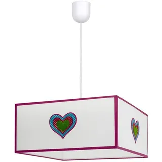 VoltShine Anhänger 1 x e27, Weiß/Rosa, Regx35 x 35, dekorative Beleuchtung, ideal für romantische und gemütliche Umgebungen.