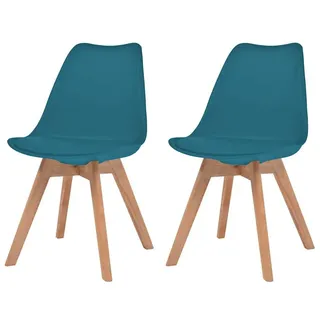 vidaXL Esszimmerstühle 2 Stk. Türkis Kunststoff