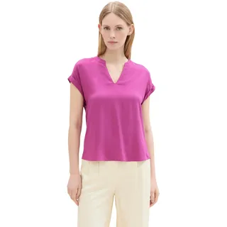 TOM TAILOR Damen Basic Sommer Blusen-Top, lush orchid, 44