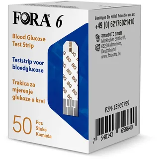 Fora 6 Blutzucker-Teststreifen (50 Stück) - Kompatibel mit Connect 1 St