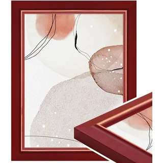 WANDStyle Bilderrahmen 15x20 Rot, Landhaus Bilderrahmen Holz 15x20 cm