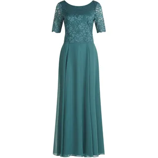 Abendkleid VERA MONT "Abendkleid mit Spitze", Damen, Gr. 36, EURO, grün (schwarz emerald), 100% Polyester PES., Kleider Abendkleid