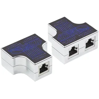 Alcasa Good Connections Modular T-Adapter - 1x RJ45-Buchse an 2X RJ45-Buchse - Belegung 1:1