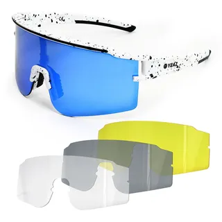 YEAZ Sport-Sonnenbrille Weiß/Blau SUNTHRILL Set blau),