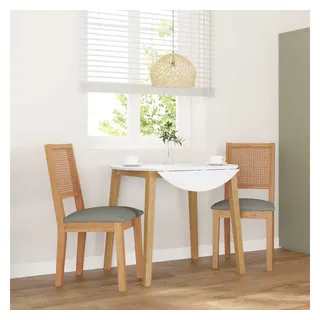 vidaXL Esszimmerstuhl Polyester Braun 2 Stk