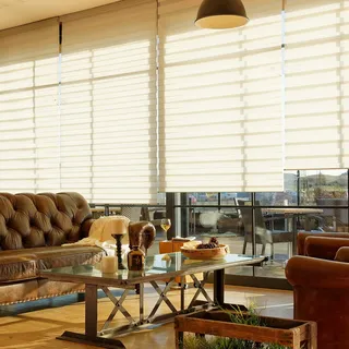 madecostore Doppelrollo mit Aufrollmechanismus, für Tag und Nacht, Sand, 154 x 250 cm – Befestigung mit Bohren – Kette verchromt