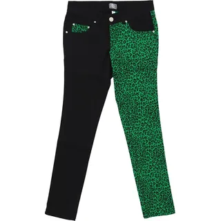Rock Rag Damen Hose mit Schwarz-Grün Leo-Muster und asymmetrischer Optik