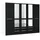 Drehtürenschrank Barcelona 230 x 193 x 54 cm Schwarz/Weiß
