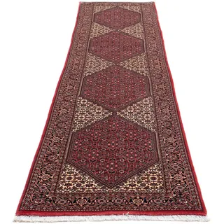 morgenland Orientteppich »Perser - Bidjar - 346 x 82 cm - dunkelrot«, rechteckig, 15 mm Höhe, Wohnzimmer, Handgeknüpft, Einzelstück mit Zertifikat, rot