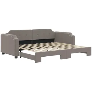 vidaXL Tagesbett Ausziehbar Taupe 80x200 cm Stoff - Taupe