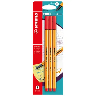 Stabilo - Fineliner - point 88 | 3er Pack, rot