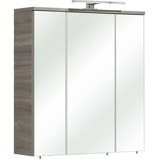 Badezimmer Spiegelschrank in Sangallo grau quer Gela IV 3-türig Soltau 65 x 72 cm Badschrank - Grau