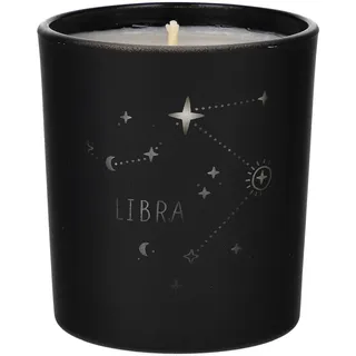 ORIGINALWAX Duft Kerze Sternzeichen Waage (Libra) aus Soja Wachs Schwarz Handgemacht Duftkerzen Bratapfel im Glas Tierkreiszeichen Vegan Candle 180g Geschenkidee 40 Stunden Brennen