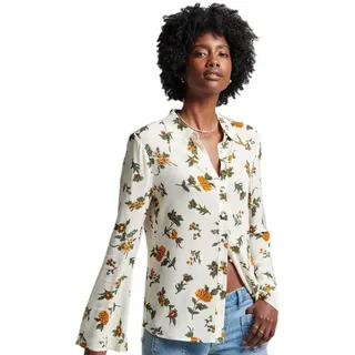 Superdry Studios Seventies Langarmhemd - Fleur Optic Print - 2XS