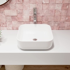 DeerValley DV-1V021 Ace Badezimmer-Waschbecken und quadratisches Aufsatzwaschbecken aus weißer Keramik