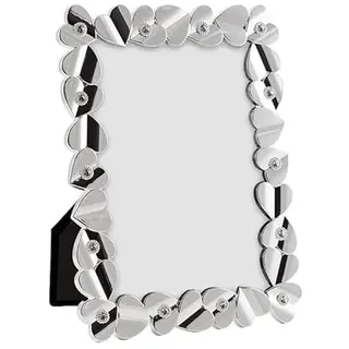 DRW Fotorahmen Herzen aus versilbertem Metall für Fotos mit 13 x 18 cm für Fotos mit 13 x 18 cm