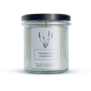 Hagi Mysterious Lavender Sojakerze, Lavendel Kerze im Glas, Blumenduft, Lavendelöl, Brenndauer ca. 75 h, Bergamotteöl, Vegan, Sojawachs, Natürlich