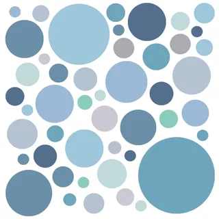 WandSticker4U®- 6 Bögen, 93 PUNKTE zum Kleben, pastell BLAU GRÜN TÜRKIS GRAU I Wandtattoo Punkte Kinderzimmer Wandsticker Kreise Dots I Möbelsticker Klebepunkte Mädchen & Junge Deko GROß