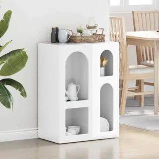vidaXL Sideboard ELST Hochglanz Weiß 59 x 35 x 80,5 cm Holzwerkstoff - Weiß