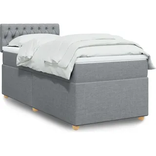 Langlebige Boxspringbett mit Matratze Hellgrau 90x190 cm Stoff Gästebett mit Lattenrost Möbel9388213 - Grau