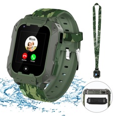 LiveGo Smart Watch für Kinder, 4G sicheres Smartwatch mit Abnehmbarem Gehäuse, GPS-Tracker, SOS-Anruf, Kamera-WLAN für Kinder Studenten im Alter von 4-12 Geburtstagsgeschenken Schultag(T28 Grün)