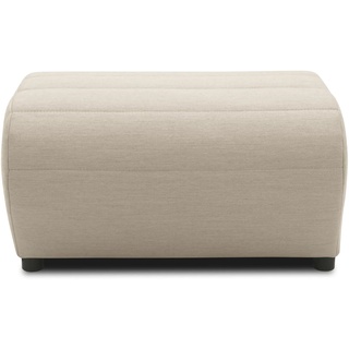 DOMO. collection Outdoor Polsterhocker Borkum, Hocker wetterfest, Gartenmöbel, Gartensofa, Gartenhocker, 73 x 63 x 40 cm (BxTxH), taupe