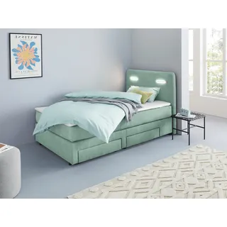 Home Affaire Boxbett »Luan« Schubkästen, LED-Beleuchtung und Topper, in Breite 120 cm und 180 cm,