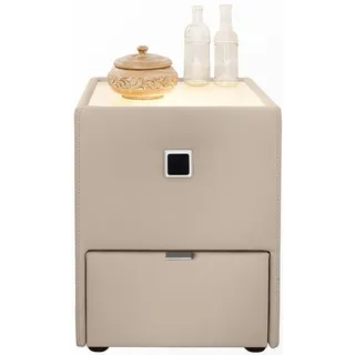 Jockenhöfer Nachtkonsole JOCKENHÖFER GRUPPE "Lancy", beige (greige 440, 27), B:42,5cm H:53cm T:45cm, Glas, Holzwerkstoff, Sideboards, Nachtkonsole, mit LED-Beleuchtung