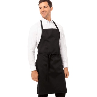 Chef Works Unisex Latzschürze ohne Taschen, Einheitsgröße, Schwarz