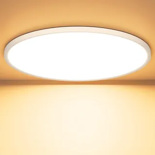 OUILA LED Deckenleuchte Flach Rund - Ø40CM Deckenlampe LED 36W 3000K 3600LM IP44 Wasserdichte Badezimmer lampe, Küchenlampe Deckenleuchte Warmweiß für Küche Bad Schlafzimmer Flur Keller