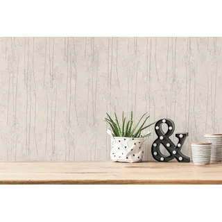 A.S. Création A.S. Creation Vliestapete Floral Glänzend Leicht Strukturiert Grau Beige FSC®