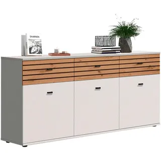 Livetastic Sideboard , Weiß, Eiche Artisan , Kunststoff , Holzoptik , 3 Fächer , 3 Schubladen , 168x80x38 cm , FSC Mix , Beimöbel erhältlich, stehend, hängend , Kleinmöbel, Kommoden, Sideboards