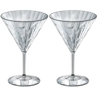 Koziol Superglas Club No. 12, 2 Stück, 250 ml, Martini-Glas aus kristallklarem Kunststoff, luxuriös, unzerbrechlich, wiederverwendbar, Party, Camping, 2er Set (luxury light grey)