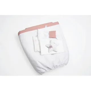 Mionido Stubenwagenset , Weiß, Hellrosa , Kunststoff, Textil , 5-teilig , 130x180 cm , Babymöbel & Kindermöbel, Babyzimmer, Babybetten, Stubenwagen & Babywiegen