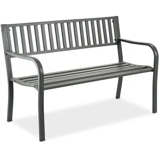 Relaxdays Gartenbank 82 x 127,5 x 59,5 cm Grau