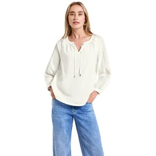 STREET ONE Damen A345806 Tunika mit Häkeldetails, Off White, 46