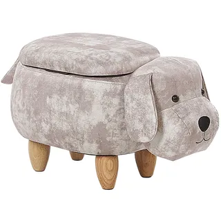 Beliani Hocker Doggy Samt 36 x 38 x 62 cm Beige