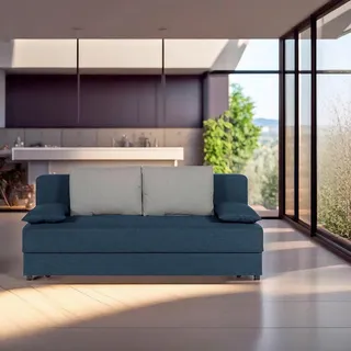 P & B Schlafsofa , Graphitfarben , Textil, Holzwerkstoff , Füllung: Schaumstoffflocken , 193x82x80 cm , Liegefunktion, Rücken echt , Wohnzimmer, Sofas & Couches, Schlafsofas, Sonstige Schlafsofas