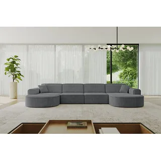 altdecor Ecksofa in U-Form MARI-U2 - 388x171x79,5 cm Duneklgrau - Corner Sofa Bett Eckcouch Couch L-Form Wohnlandschaft Cauchsofa - Dunkelgrau
