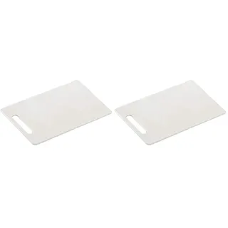 Kesper Schneidebrett mit Griff aus Kunststoff in der Farbe Weiß Größe: 29x19,5 cm, 30470 (Packung mit 2)