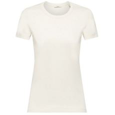Bild T-Shirt mit geripptem Rundhalsausschnitt Modell 'VIRI', Weiss, M