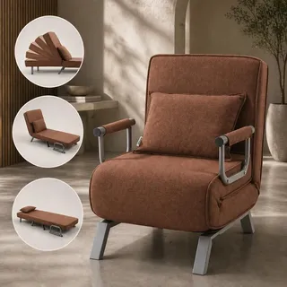 Makika Schlafsessel Schlafsofa Ted klappbar in Braun - Braun