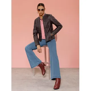 Mainpol Jackenblazer "Lederimitat-Blazer", schoko, bedruckt