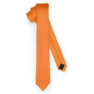 Ladeheid Klassische Herren Krawatte, matt, Perfekt für Büro & Festlichkeiten, Vielfältige Farben - Ideal für Geschäftsmeetings, Hochzeiten TMM-5 (150cm x 5cm, Orange)