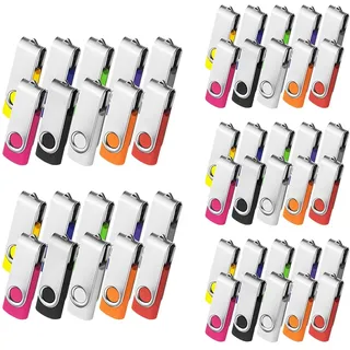 AreTop USB Sticks, 4GB 50 Stück, USB 2.0 Memory Stick, USB Stick Key Ring, Flash Drive 50 Pieces Mehrfarbig Dreh Memory Stick USB Set