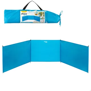 Aktive Unisex-Jugendliche 53442 Faltbarer Strand-Windschutz, blau, 200 x 75 cm